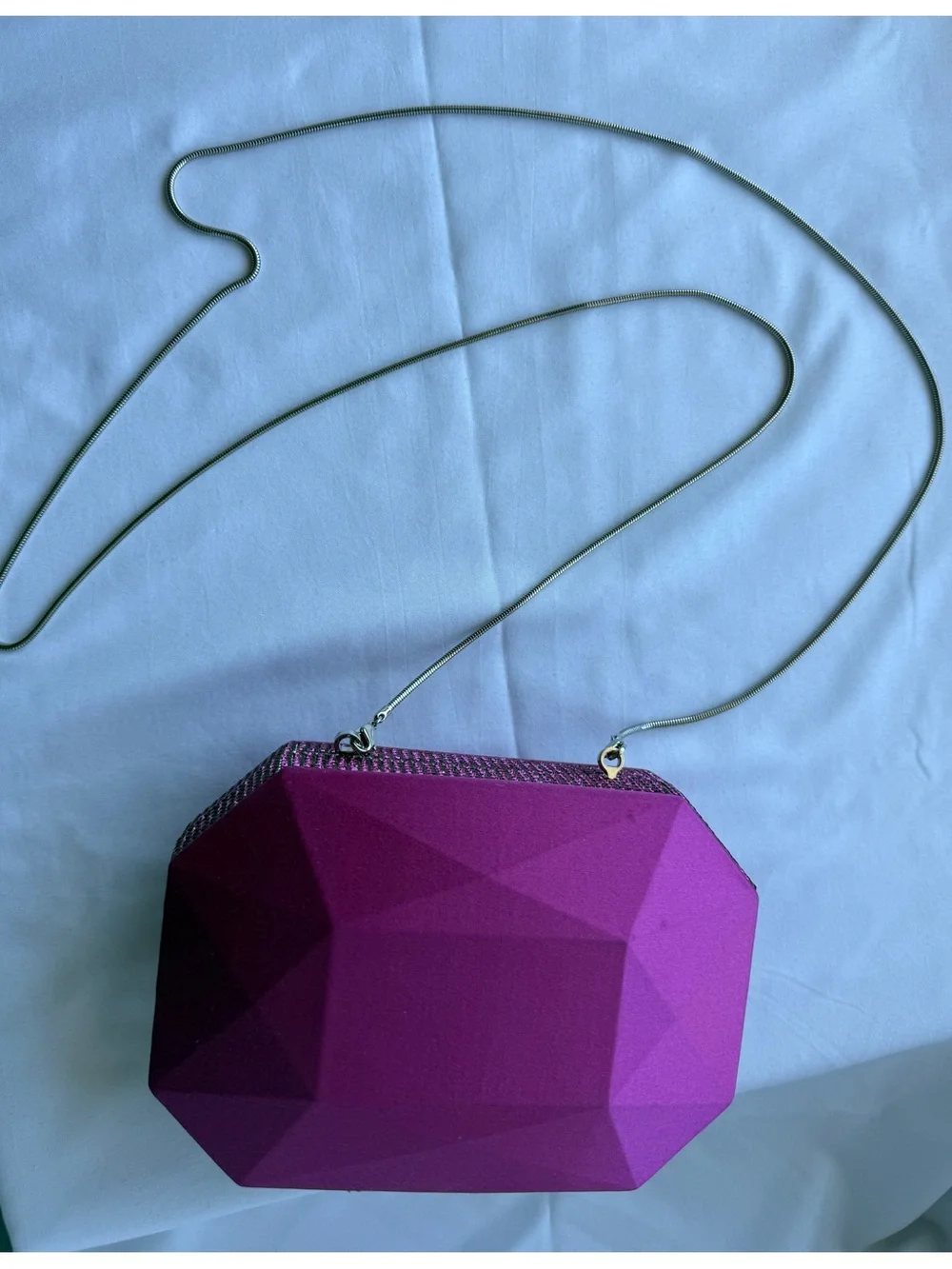 Brand New Swarovski Gala Fuchsia Satin Bag - with Original Box Set